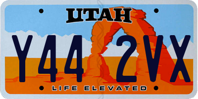 UT license plate Y442VX