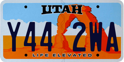 UT license plate Y442WA