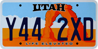 UT license plate Y442XD
