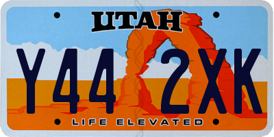 UT license plate Y442XK
