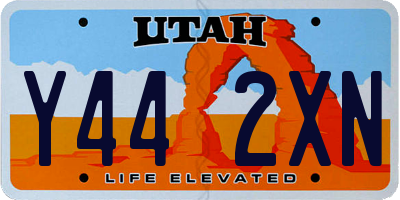 UT license plate Y442XN