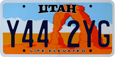 UT license plate Y442YG