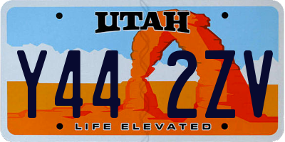 UT license plate Y442ZV
