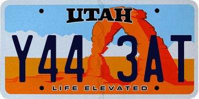 UT license plate Y443AT