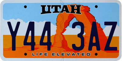 UT license plate Y443AZ