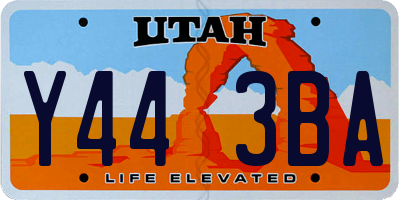 UT license plate Y443BA