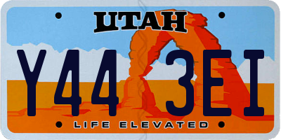 UT license plate Y443EI