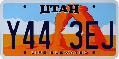 UT license plate Y443EJ