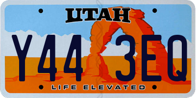 UT license plate Y443EQ