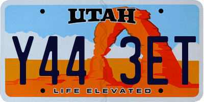 UT license plate Y443ET