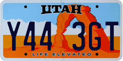 UT license plate Y443GT