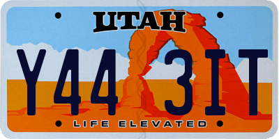 UT license plate Y443IT