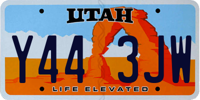 UT license plate Y443JW