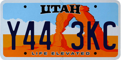 UT license plate Y443KC