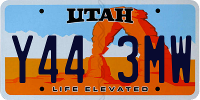 UT license plate Y443MW