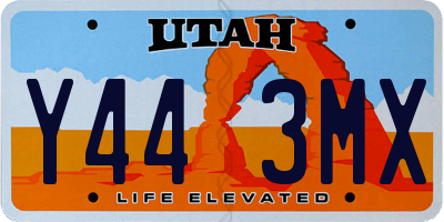 UT license plate Y443MX