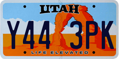 UT license plate Y443PK