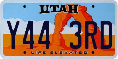 UT license plate Y443RD