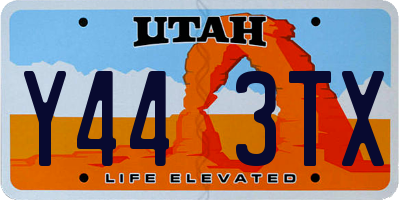 UT license plate Y443TX