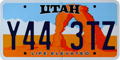 UT license plate Y443TZ