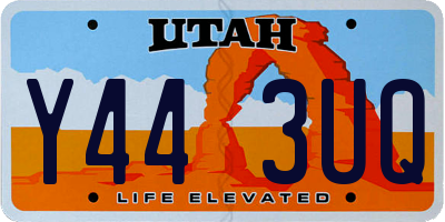 UT license plate Y443UQ