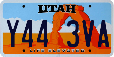 UT license plate Y443VA
