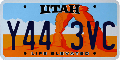 UT license plate Y443VC