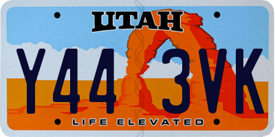 UT license plate Y443VK