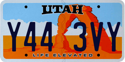 UT license plate Y443VY