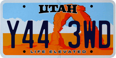 UT license plate Y443WD