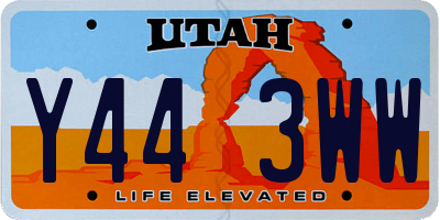 UT license plate Y443WW