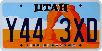 UT license plate Y443XD