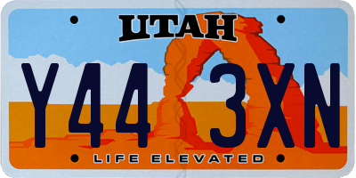 UT license plate Y443XN