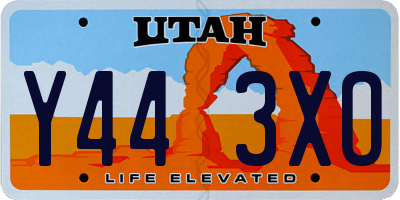 UT license plate Y443XO