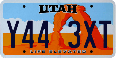 UT license plate Y443XT