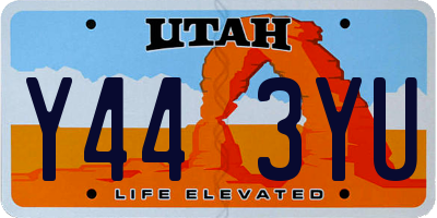 UT license plate Y443YU