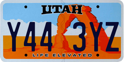UT license plate Y443YZ
