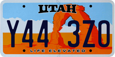 UT license plate Y443ZO