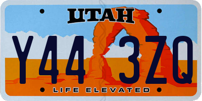UT license plate Y443ZQ