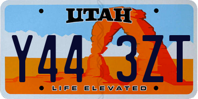 UT license plate Y443ZT