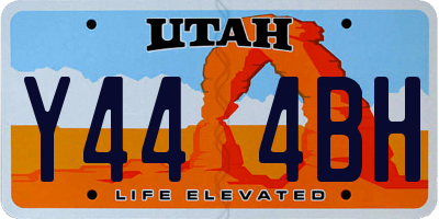 UT license plate Y444BH