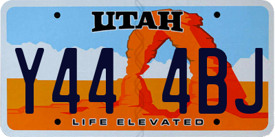 UT license plate Y444BJ