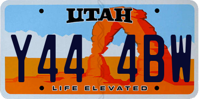 UT license plate Y444BW