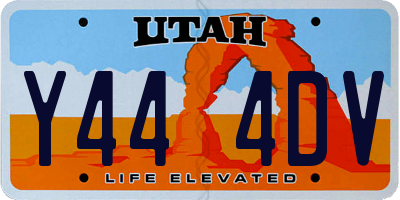 UT license plate Y444DV