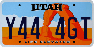 UT license plate Y444GT