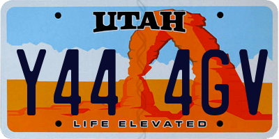 UT license plate Y444GV