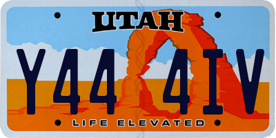 UT license plate Y444IV