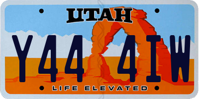 UT license plate Y444IW
