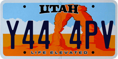 UT license plate Y444PV