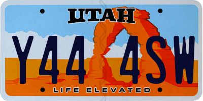 UT license plate Y444SW